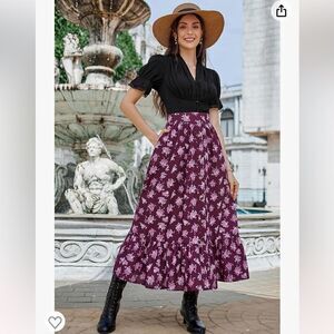 NWT Scarlet Darkness Vintage High Waist Victorian Maxi Skirt with Pockets Medium